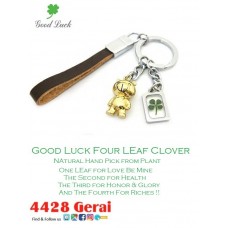 Keychain GOLD Bear Leather