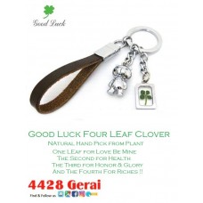 Keychain SILVER Bear Leather