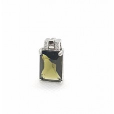 Moldavite Square Pendant